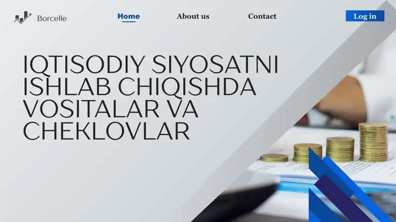 IQTISODIY SIYOSATNI ISHLAB CHIQISHDA VOSITALAR VA CHEKLOVLAR