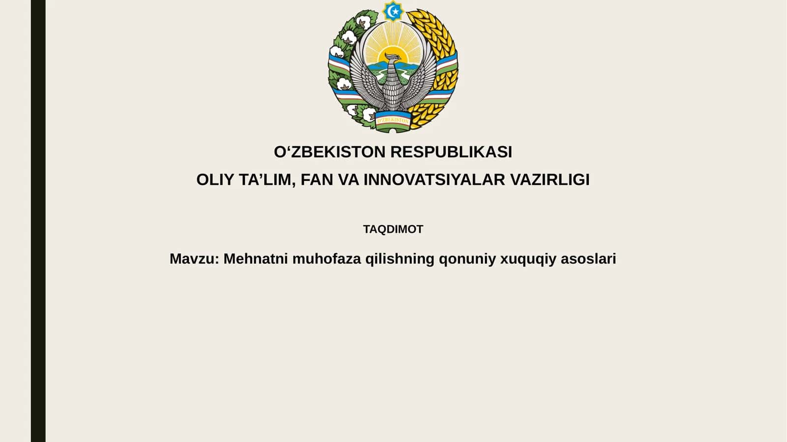 Mehnatni muhofaza qilishning qonuniy xuquqiyasoslari