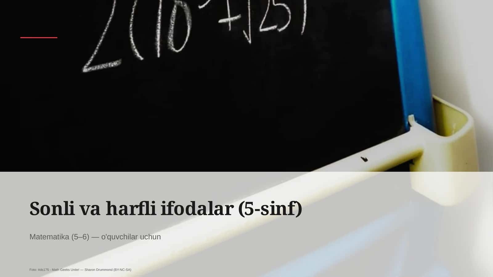 Sonli va harfli ifodalar (5-sinf)