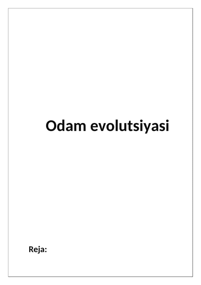 Odan evolutsiyasi