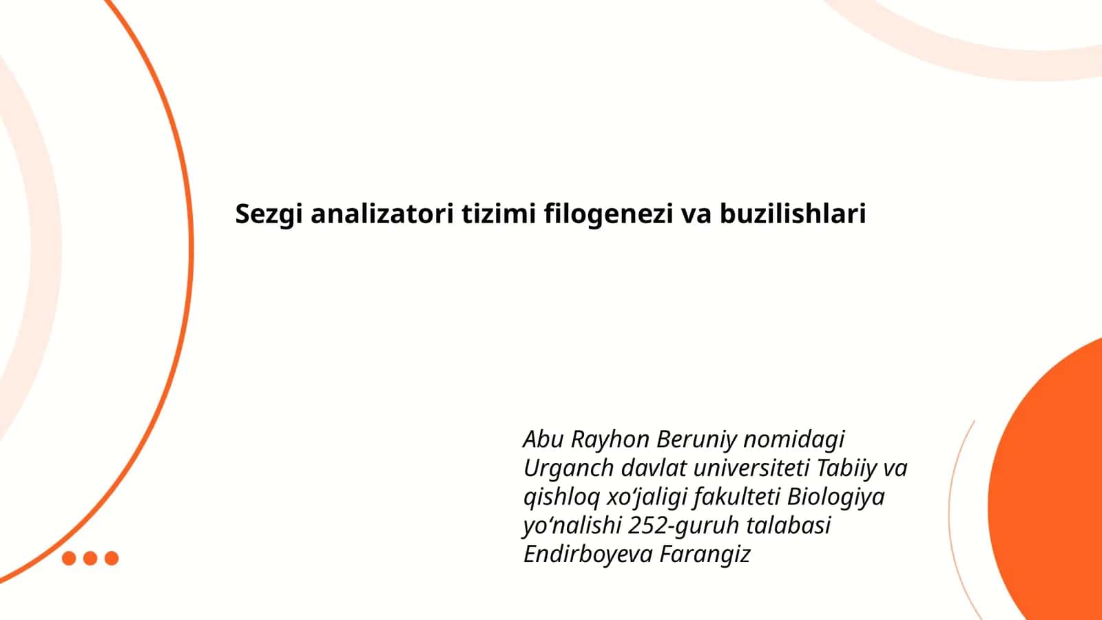 Sezgi analizatori tizimi filogenezi va buzilishlari