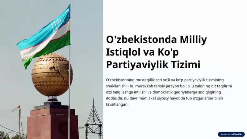 O'zbekistonda Milliy Istiqlol va Ko'p Partiyaviylik Tizimi