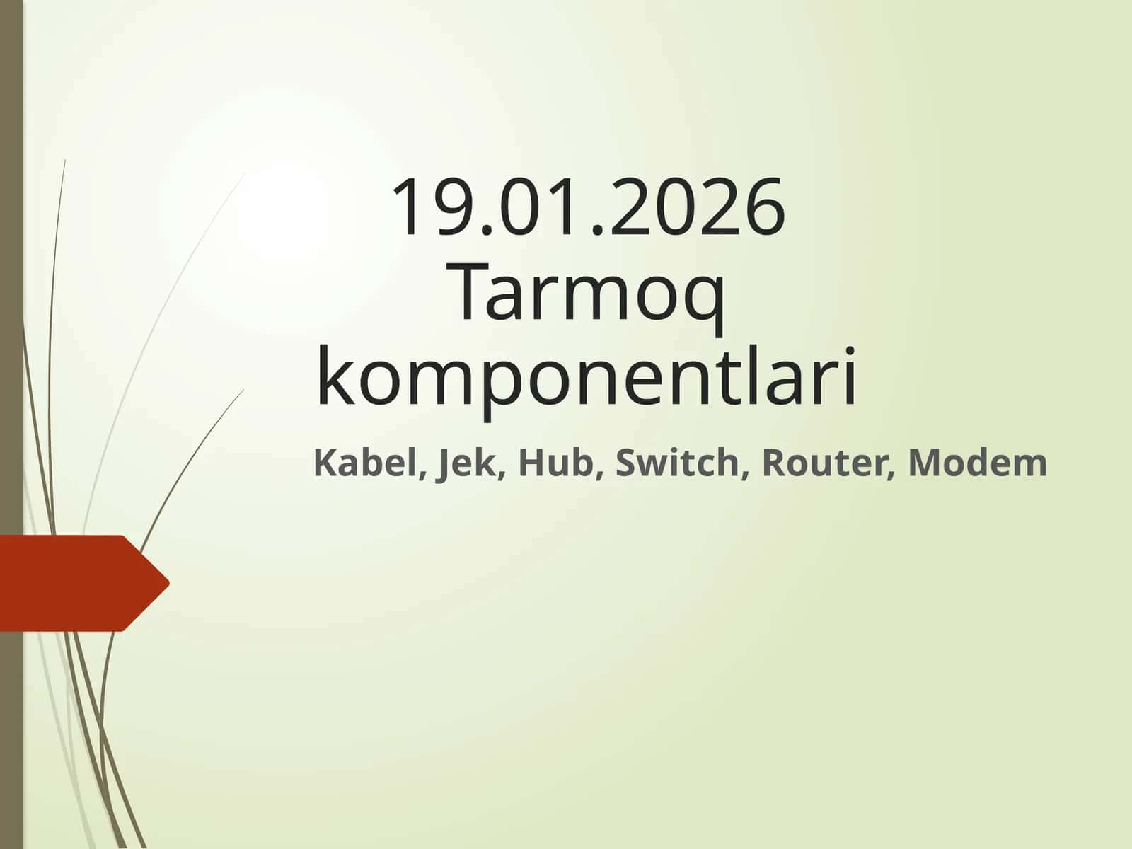19.01.2026 Tarmoq komponentlari