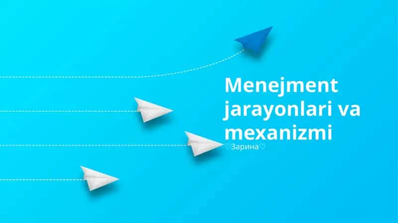 Menejment jarayonlari va mexanizmi