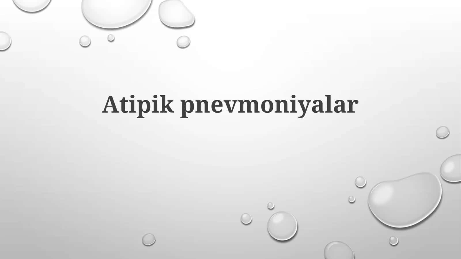 Atipikpnevmoniyalar