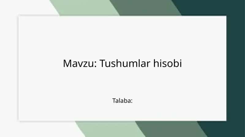 Tushumlarhisobi