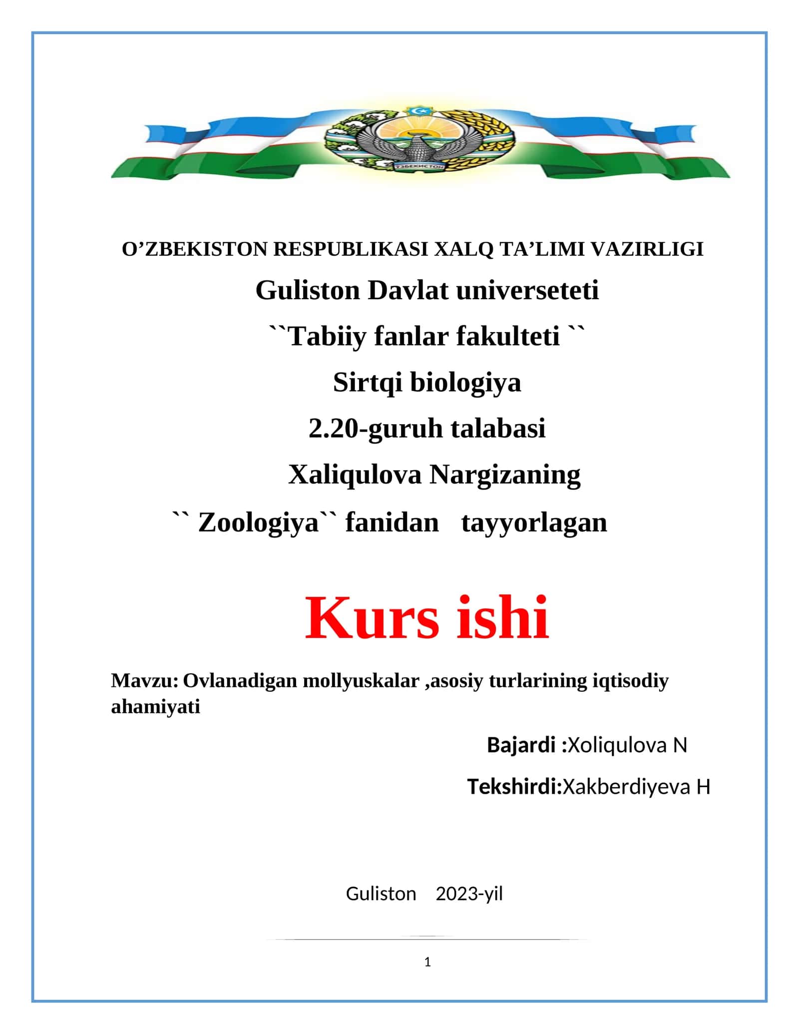 Ovlanadigan mollyuskalar,asosiy turlarining iqtisodiy ahamiyati