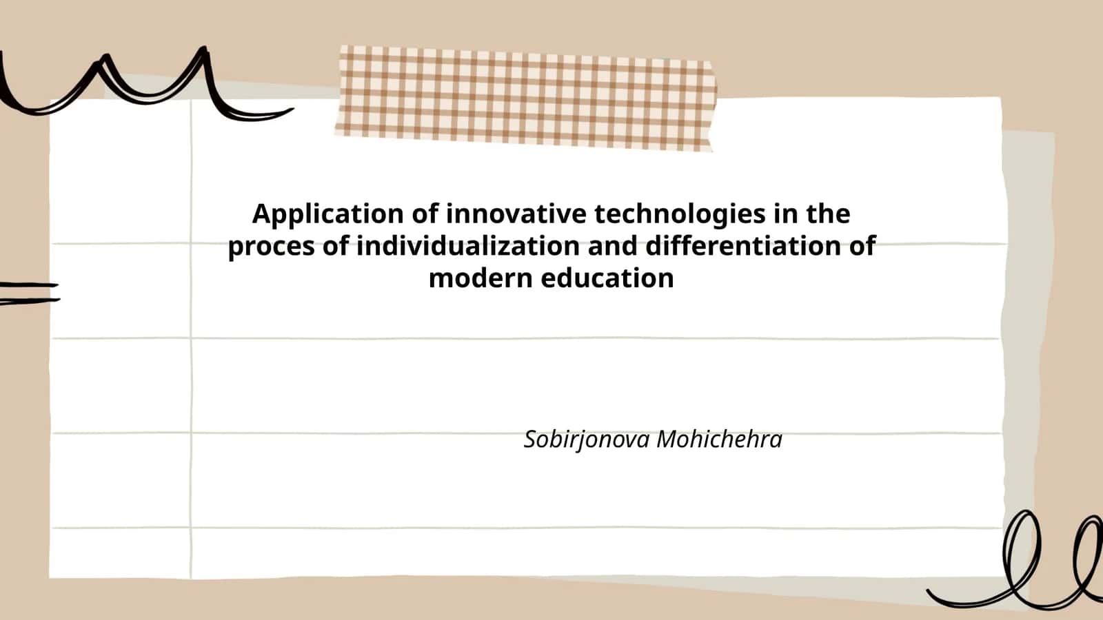 Application of innovative technologies in the proces of individualization and differentiation of modern education