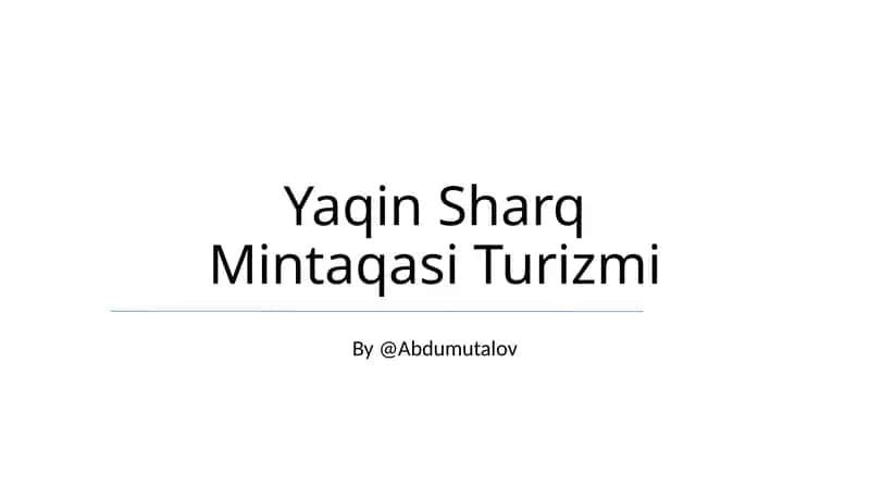 Yaqin Sharq Mintaqasi Turizmi