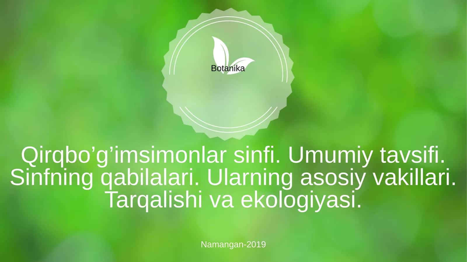 Qirqbo’g’imsimonlar sinfi