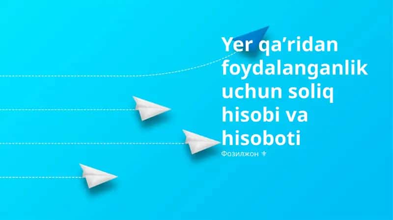 Yer osti resurslaridan foydalanish uchun soliq hisobi va hisobot berish tartibi