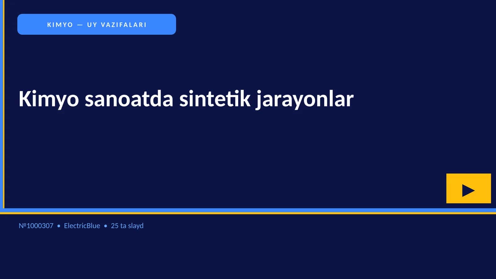 KIMYO SANOATDA SINTETIK JARAYONLAR
