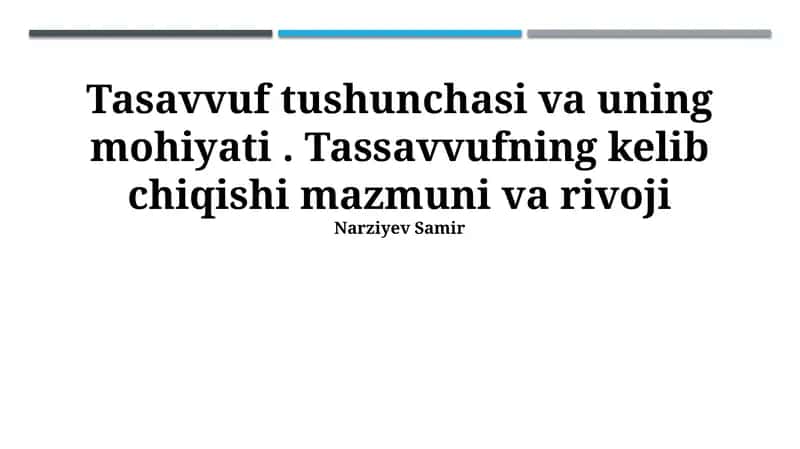 Sufizmning kelib chiqishi