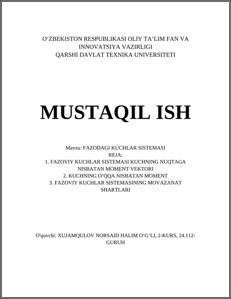 FAZODAGI KUCHLAR SISTEMASI