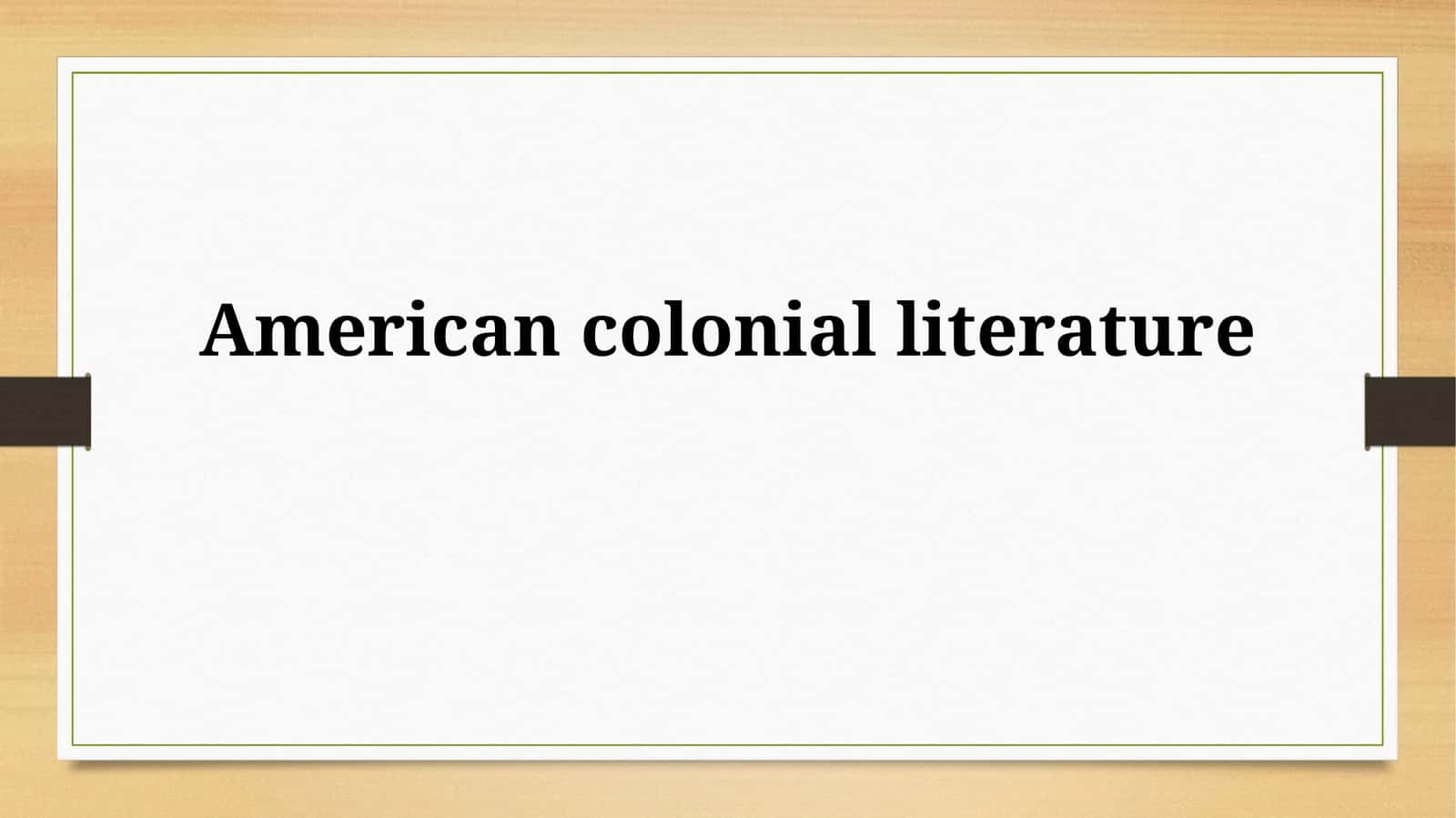 American colonial literature