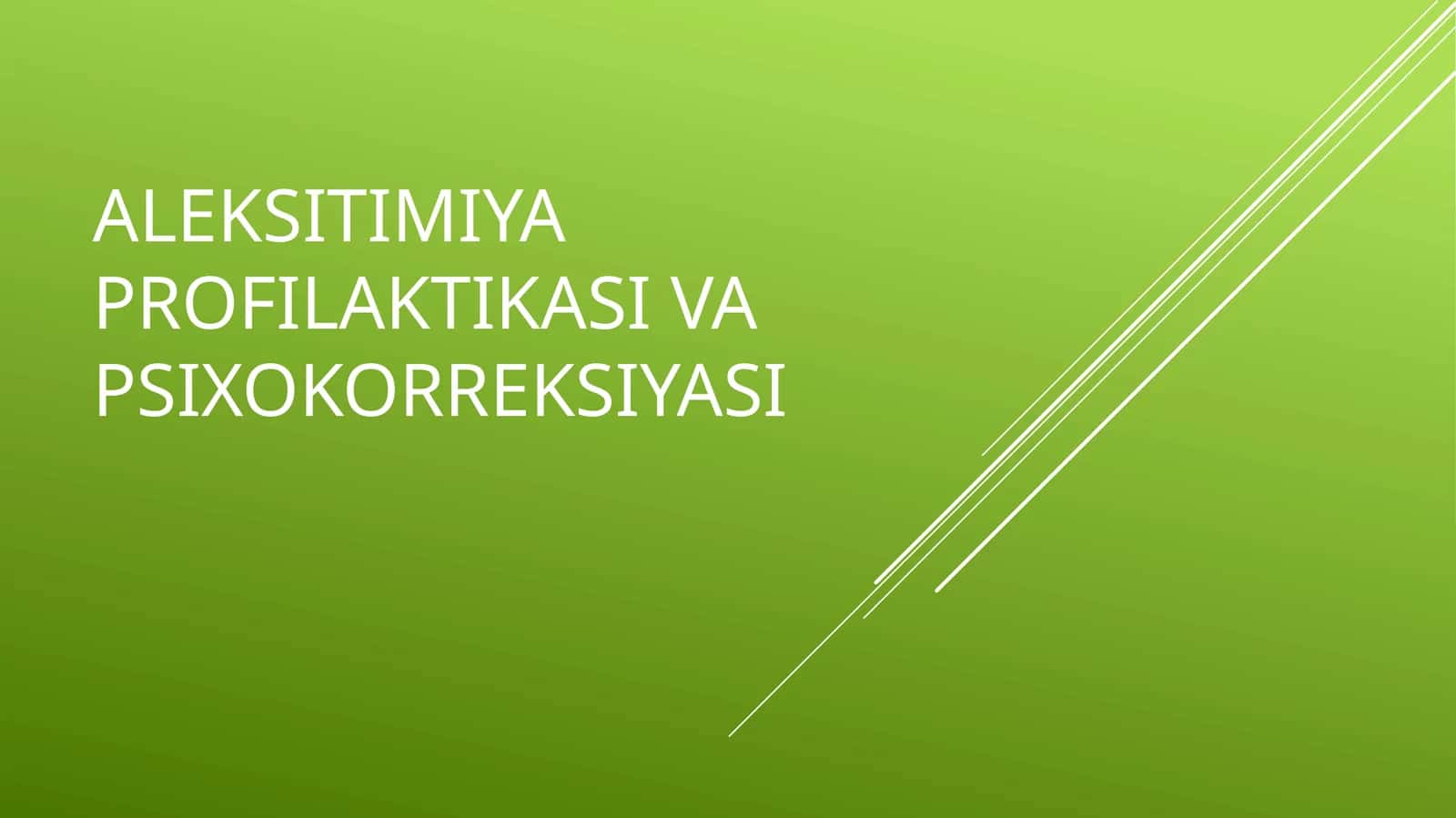 aleksitimiya profilaktikasi va psixokorreksiyasi