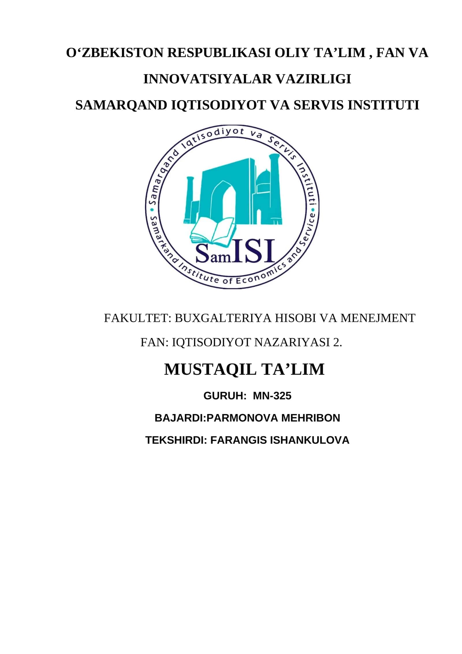 Iqtisodiy o‘sish turlari va O‘zbekistonning iqtisodiy salohiyati (ESSE)