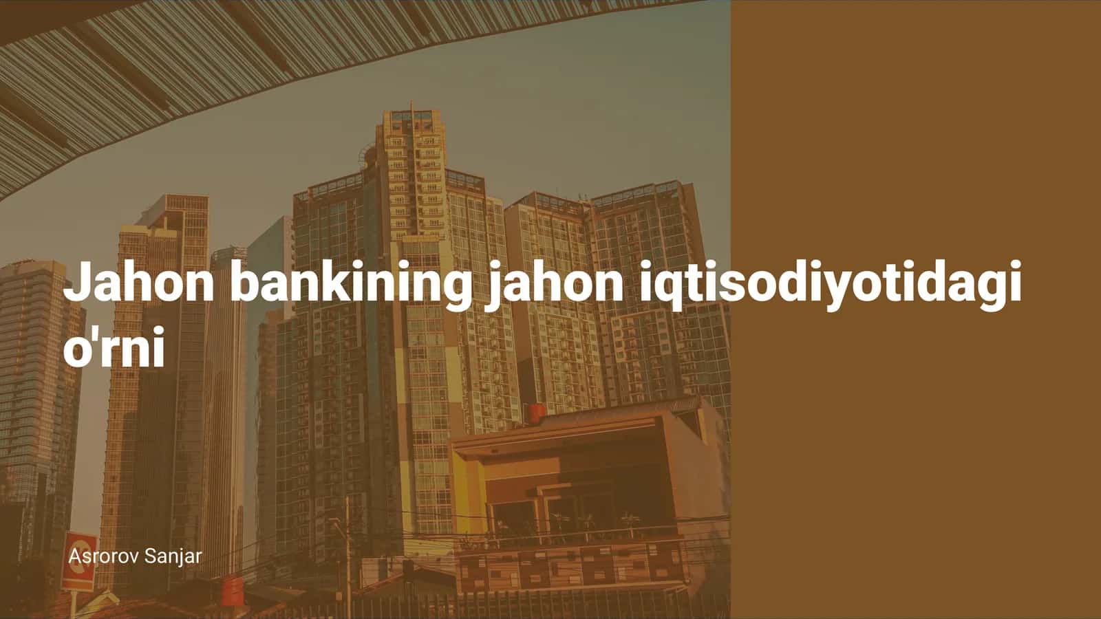 Jahon bankining jahon iqtisodiyotidagi o'rni