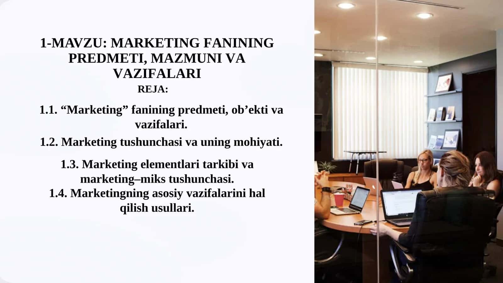 MАRKЕTING FАNINING PRЕDMЕTI, MАZMUNI VАVАZIFАLАRI