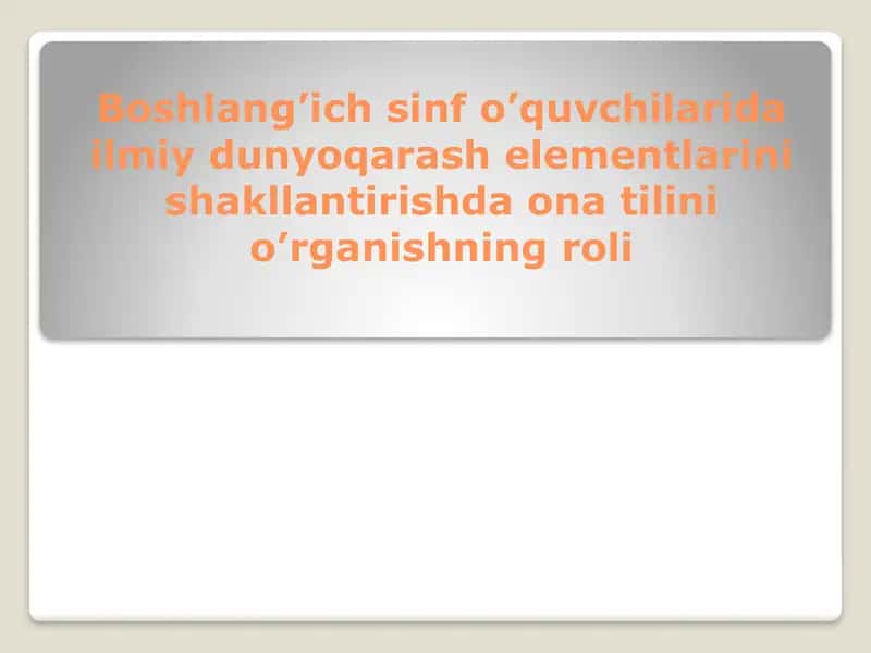 Ona tilini o'rganish