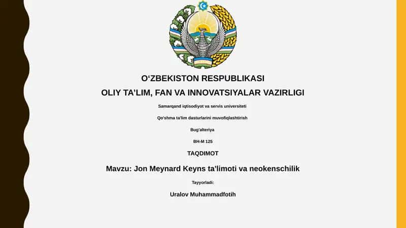 Jon Meynard Keyns ta'limoti va neokenschilik