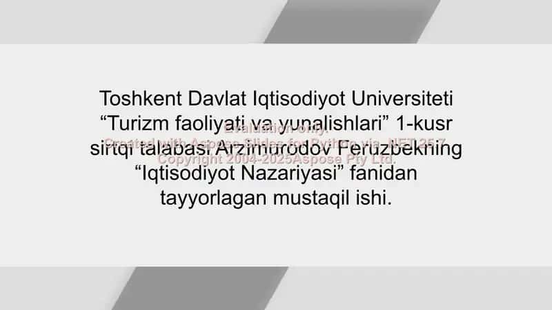 Iqtisodiyot Nazariyasi