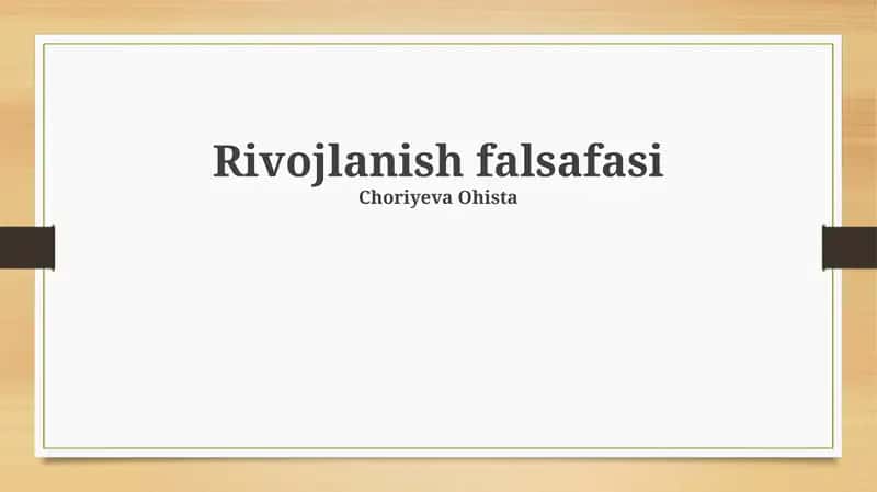 Rivojlanish falsafasi