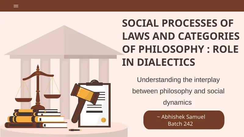 SOCIAL PROCESSES OF LAWS AND CATEGORIES OF PHILOSOPHY: ROLE IN DIALECTICS