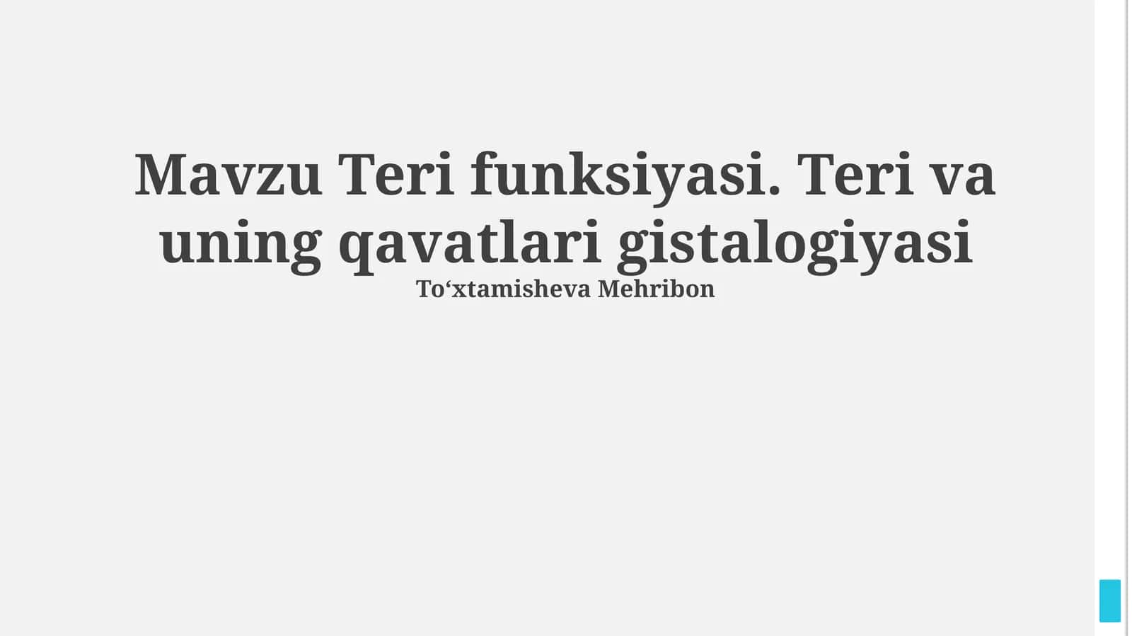 Teri funksiyasi va gistologiyasi