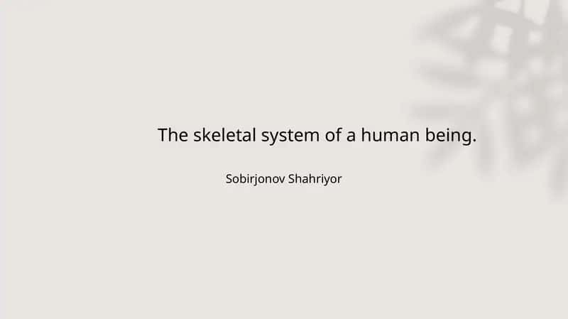 The Skeleton: A Framework of Life