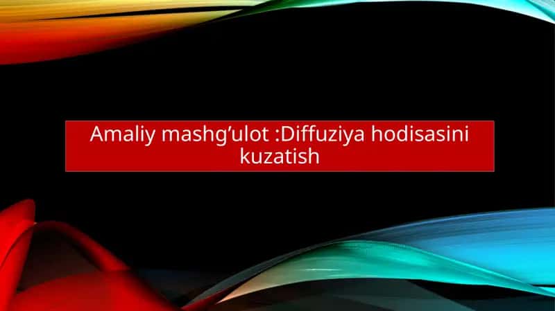 Diffuziya hodisasi