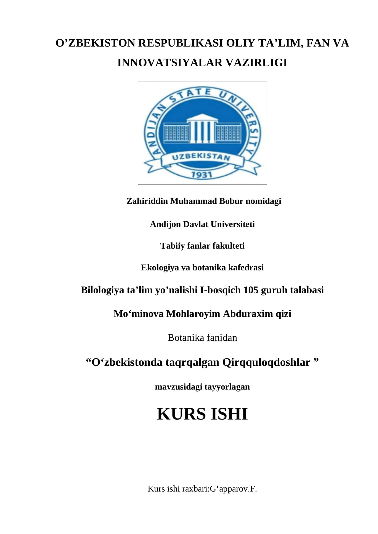 O’zbekistonda taqrqalgan Qirqquloqdoshlar