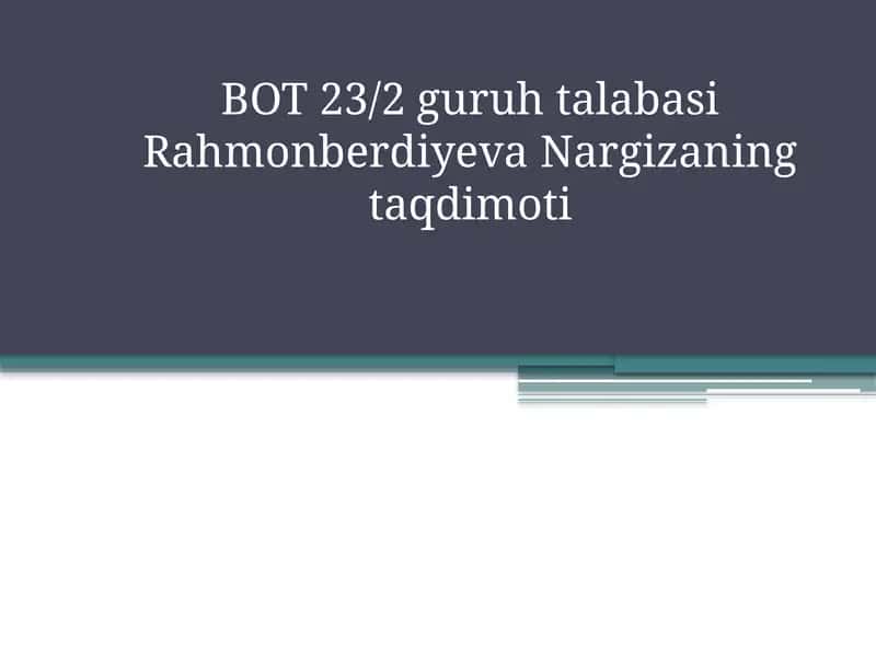 Texnologiyafaniningshakliva metodlari