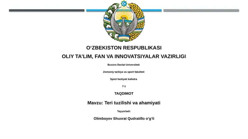Teri tuzilishi va ahamiyati