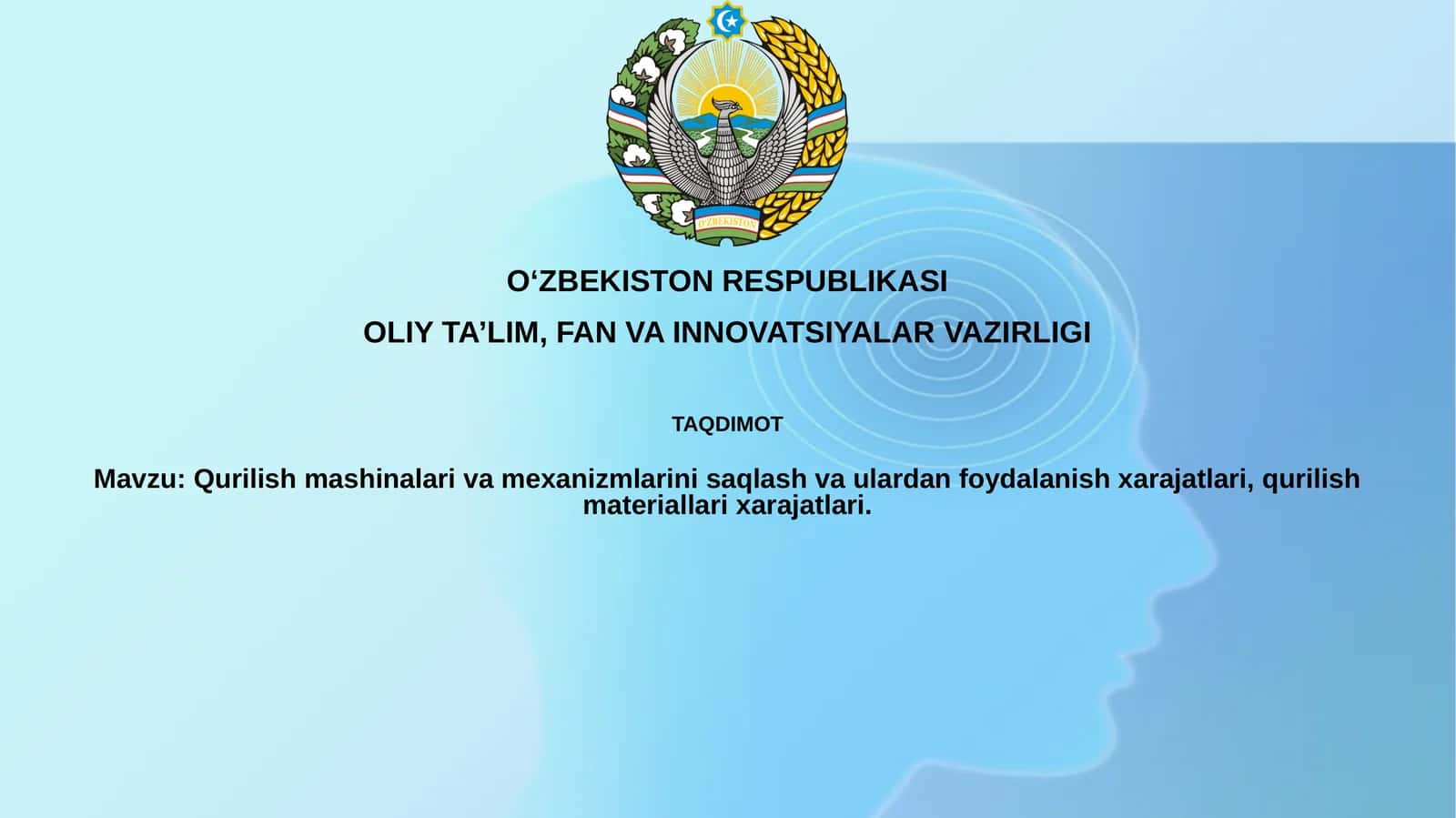 Qurilish mashinalari va mexanizmlari xarajatlari tahlili