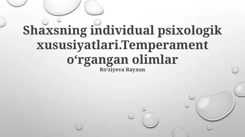 Temperament: Nazariya, Turlari va Fiziologik Asoslari