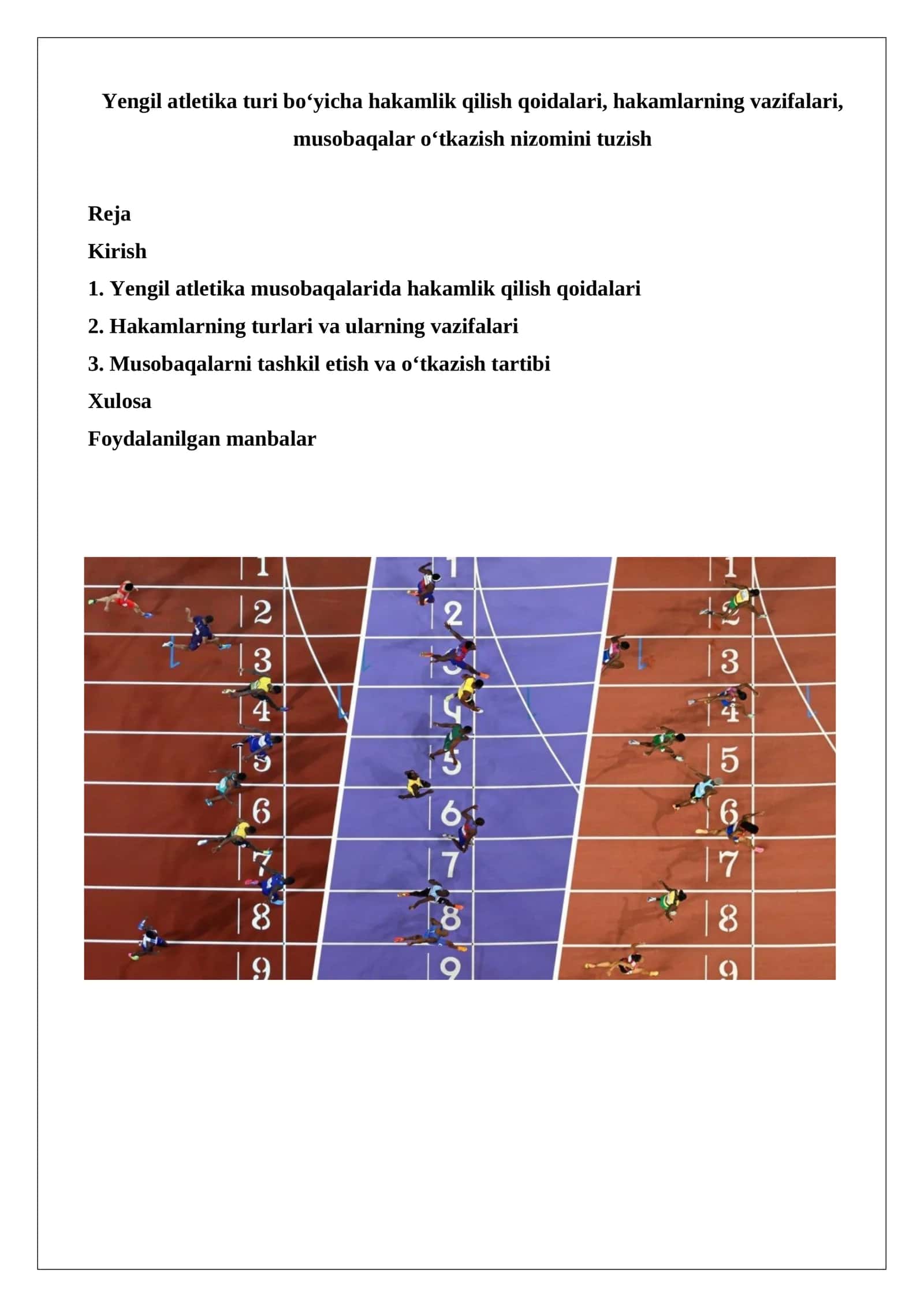 Yengil atletika musobaqalarida hakamlik qilish qoidalari
