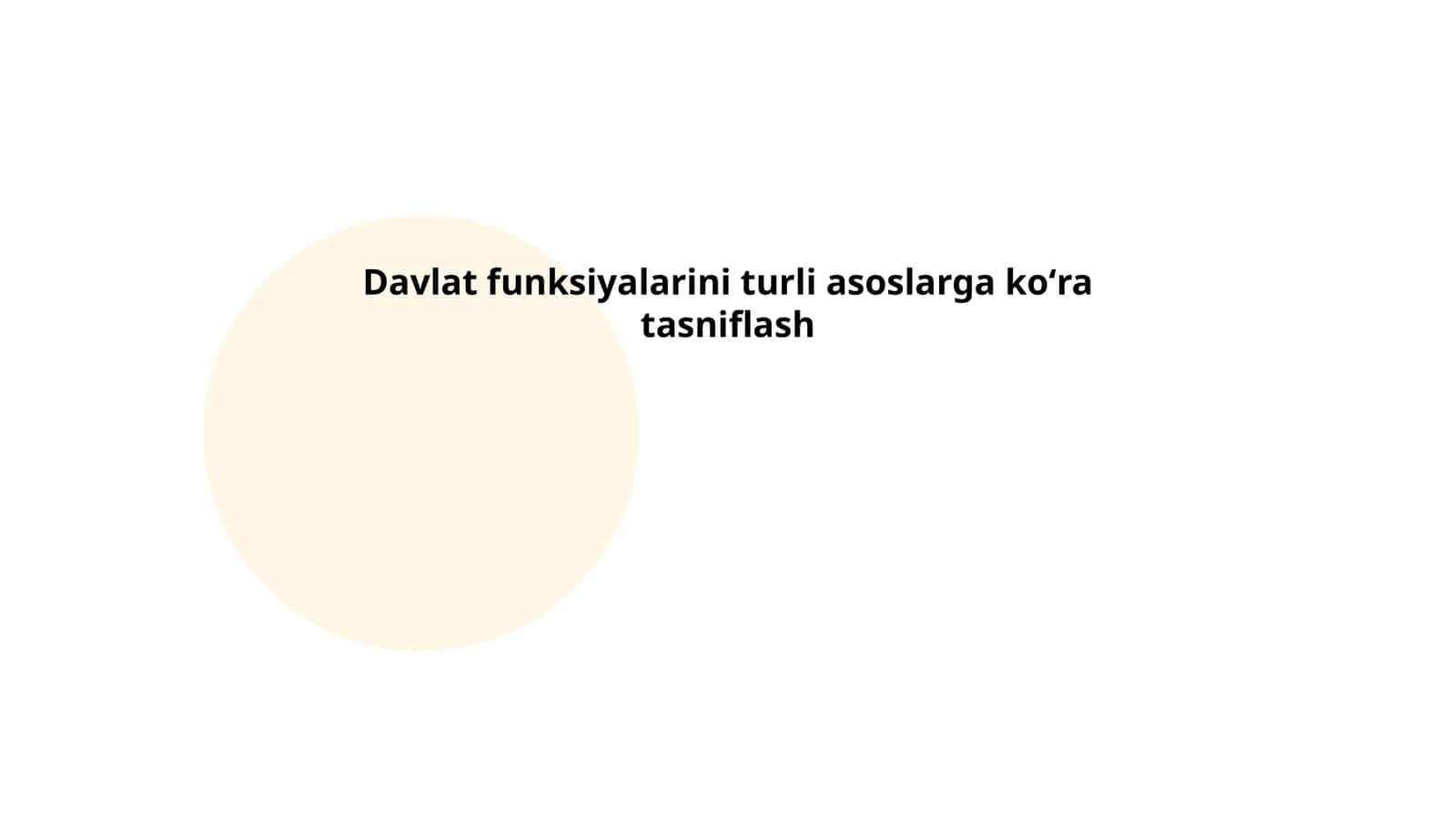 Davlat funksiyalarini turli asoslarga koʻra tasniflash
