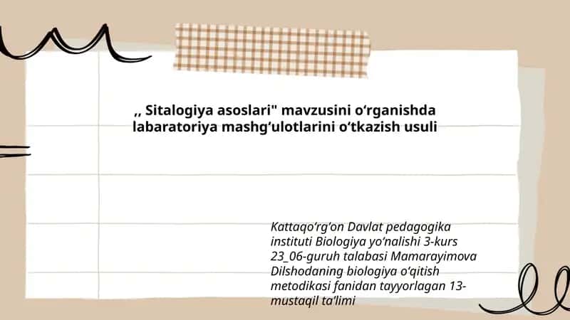 Sitalogiya asoslari