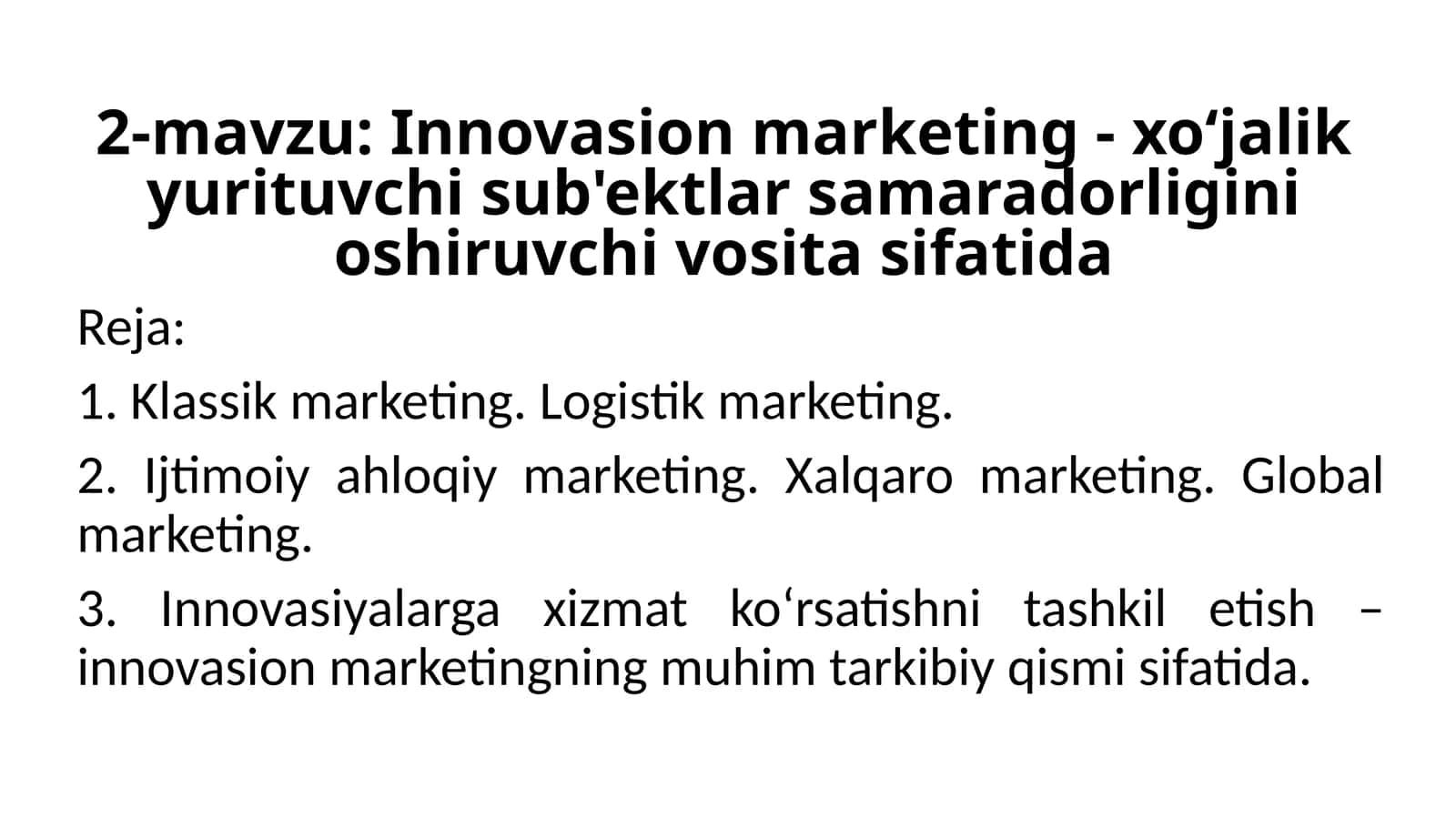 Innovasion marketing