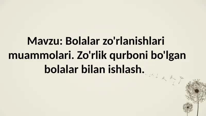 Bolalar zo'rlanishlari muammolari