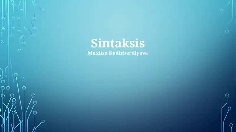 Sintaksis