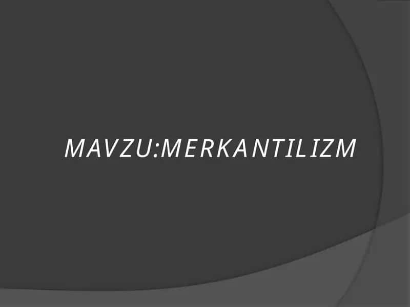 Merkantilizm