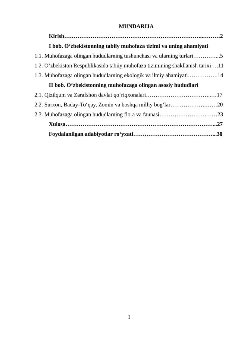 O'zbekistonning muhofazaga olingan xududlari