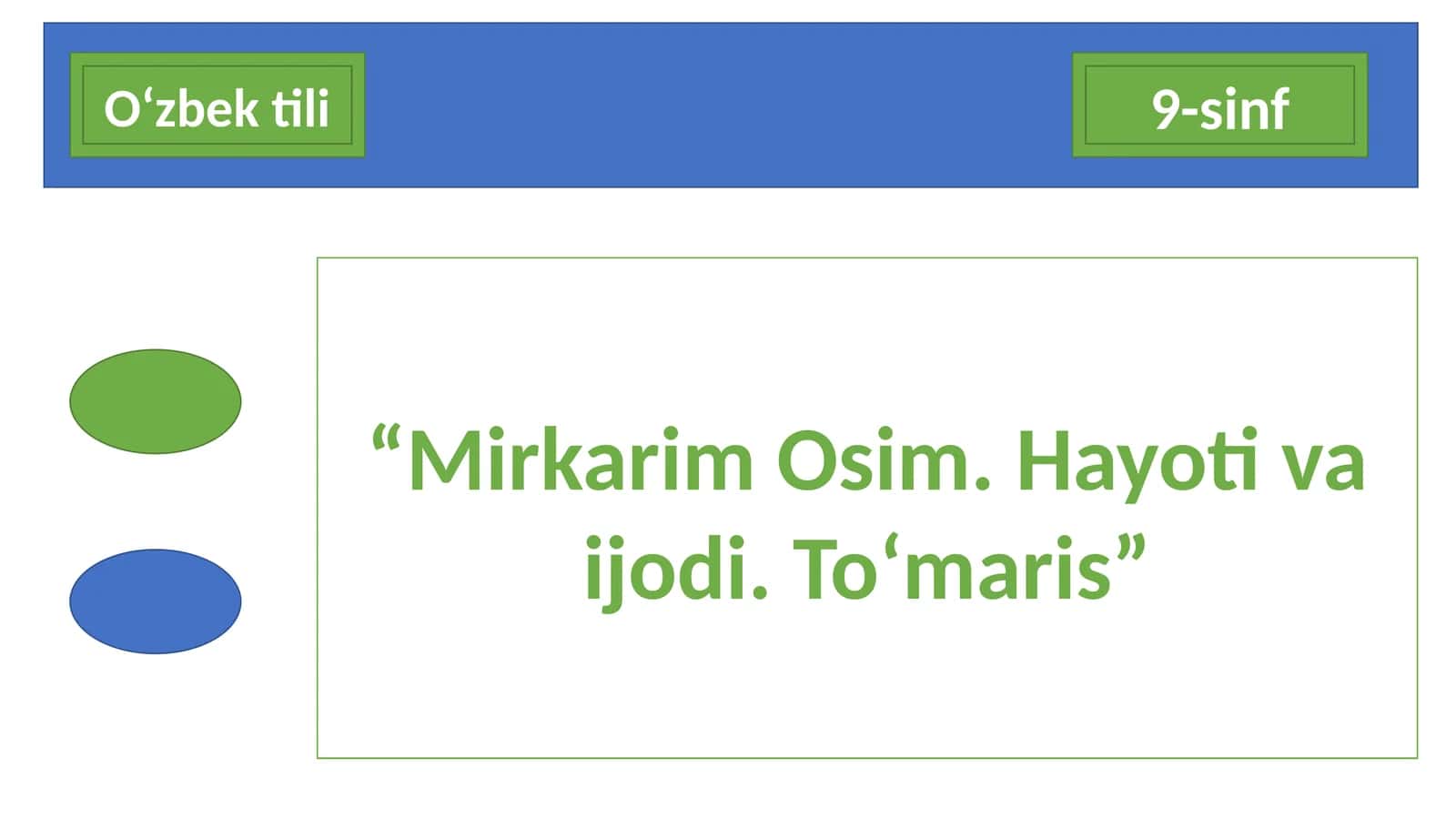 Dars ishlanma na'muna