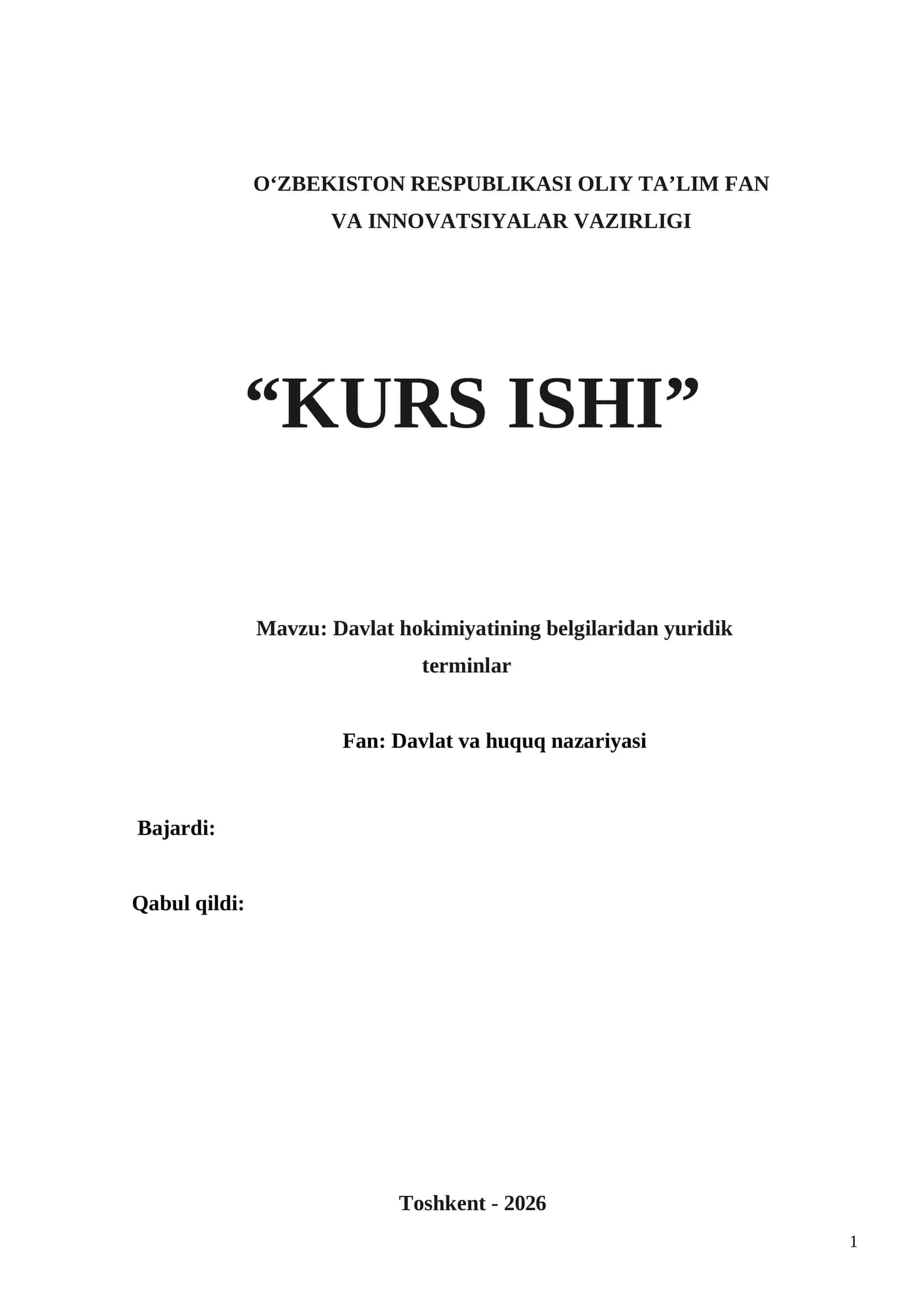 Davlat hokimiyatining belgilaridan yuridik terminlar