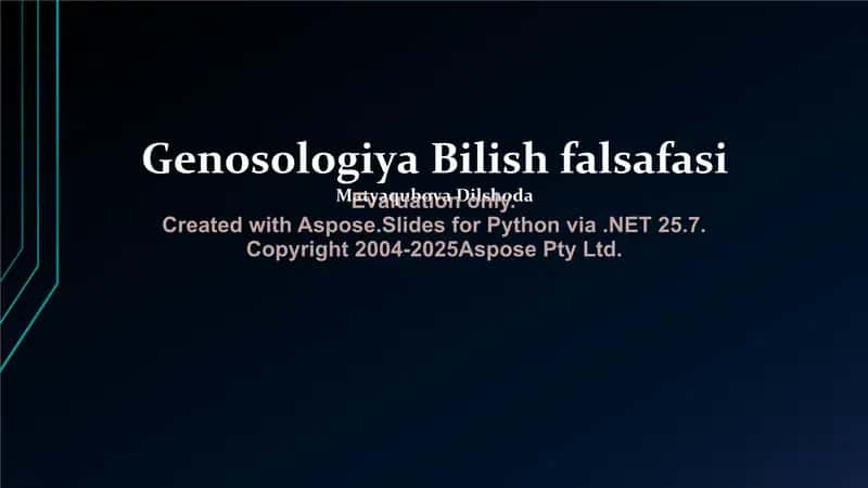 Genosologiya Bilish falsafasi