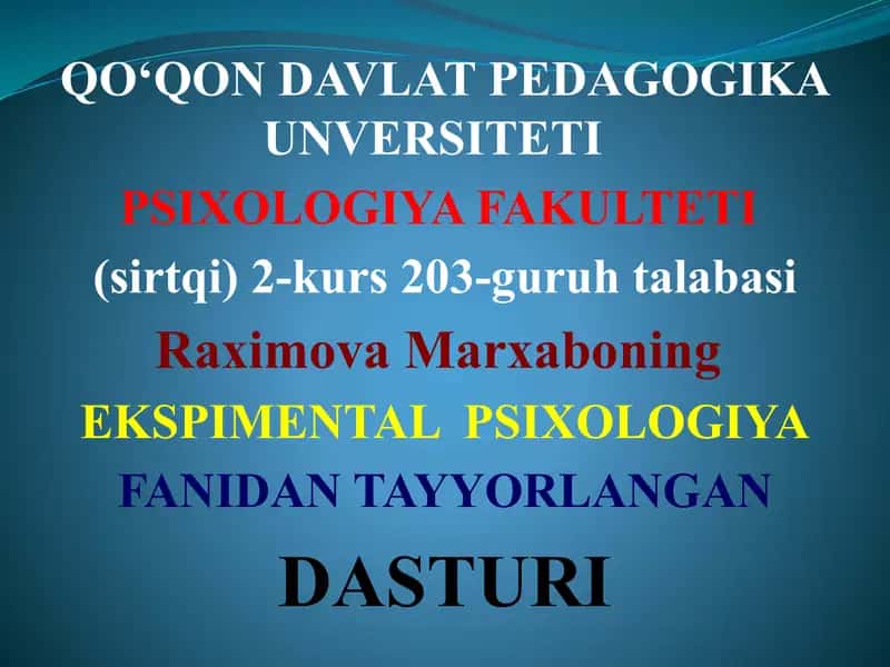 psixoligiya fanidan taqdimot