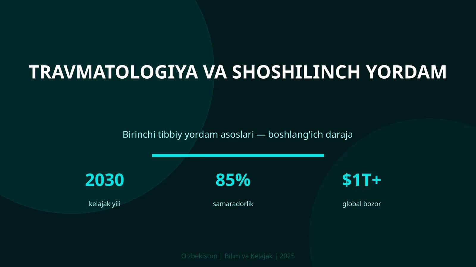 Travmatologiya va shoshilinch yordam