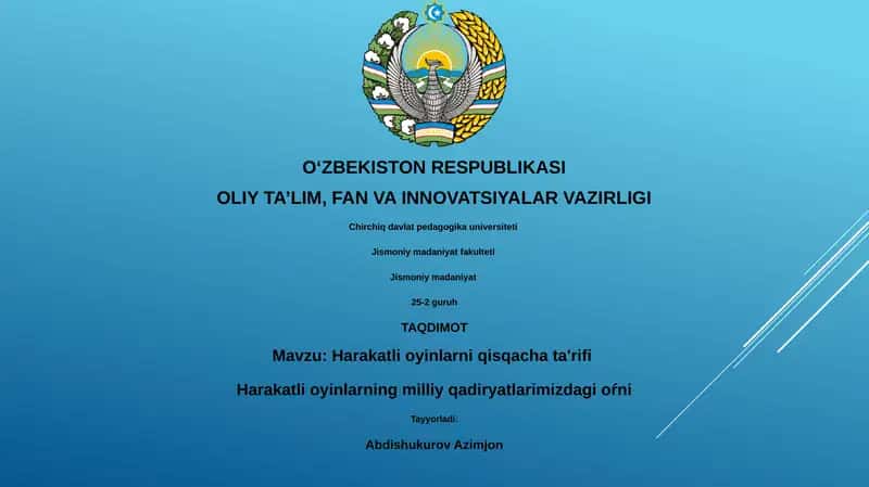 Harakatli oyinlarni qisqacha ta'rifi